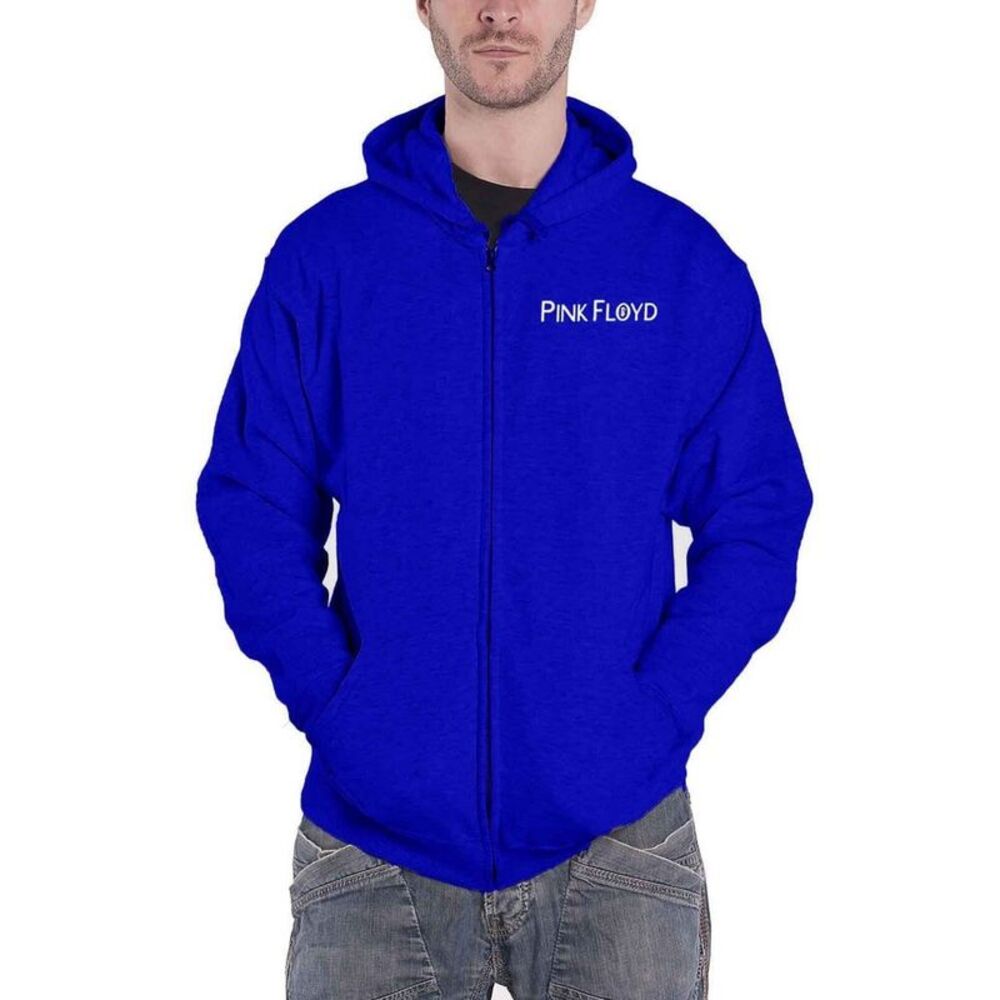 Pink Floyd Unisex Adult Metal Heads Close Up Back Print Hoodie / Blue